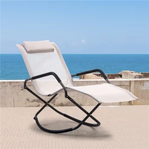 White Comfortable Rocking Lounge Chair