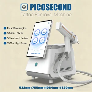 Perfectlaser Picosecond Laser System 5 Treatment Probes All Colors Tattoo Removal Pigment Clear Device