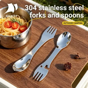 Nicety 3-in-1 Colher Garfo Spork de Aço Inoxidável