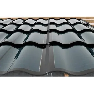 Solar Roof Curve Tile 30W CIGS Thin Film Photovoltaic Power Generates Energy System Glass Shingle Panel BIPV Solar Roof Tiles