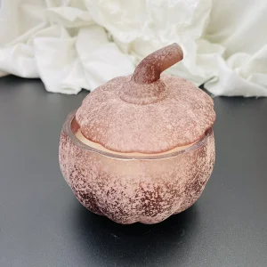 Pink Pumpkin Glass Jar