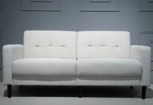 White velvet living room sofa