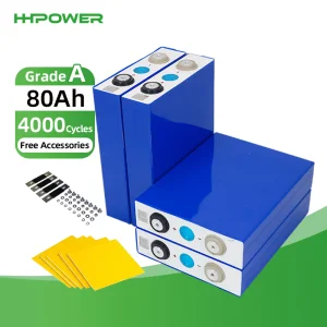 3.2V 80Ah Lifepo4 Cell Rechargeable Prismatic Lithium Battery Cell for Solar Energy Storage Pack RV EV Boat Power