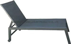 with Wheel Adjustable Gear Position Sun Lounger Outdoor Chaise Lounge