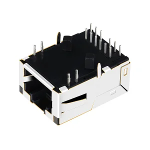 Low Profile RJ45 Jack Connector Ethernet With Leds