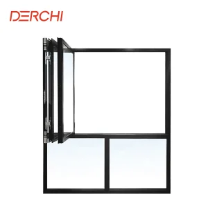 Nfrc Hurricane Impact Double Glazed Insulated Glass Thermal Break Window Aluminum Folding Window