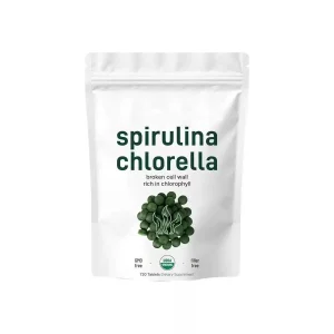 OEM Custom Package Organic Spirulina Tablets 60 Tablets Rich Plant Protein Chlorophyll Multivitamins Nutrition Supplement