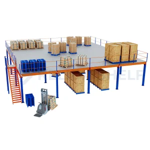 Multi-Level Steel Mezzanine Storage Rack System