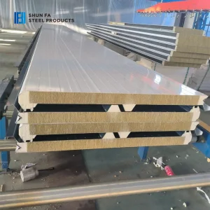Roof Rock Wool Fireproof Interior and Exterior Wall Sandwich Panel Easy to Install Insulated Factory Warehouse Container Houses
