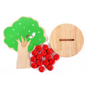 Wooden Puzzle Magnetic Apple Tree Children Interactive Game Toy Baby Pick Fruit Educational Mathematics Toys