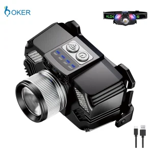 Smart Sensor Headlight Rotate Zoom Good Quality Modern Outdoor 3 Modes Rechargeable Led Head Torch Headlamp
