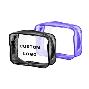 Hot Sale Custom Logo Portable Transparent PVC Cosmetic Bag Travel Toiletry Storage Bag Waterproof Makeup Bag with Zipper
