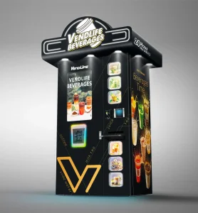 Smart Automatic Ice Maker Hot and Cold Drinking Juice Milk Tea Coffee Vending Machine with Touch Screen Liquid Milkshake Cafe Vending Machine with Card Reader