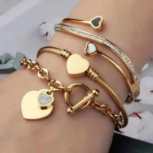 Heart Shaped Gold Plated Bracelets