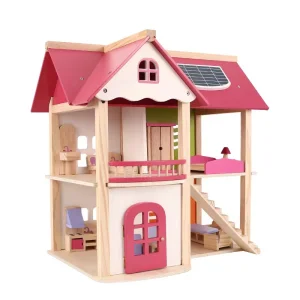 Wooden Dollhouse Pink Princess Castle