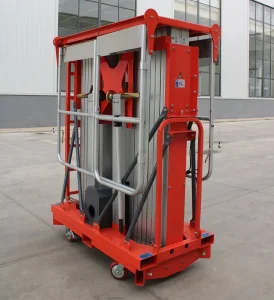 CE Approved 6m-16m Gtwy2 Series Double Mast Portable Vertical Hydraulic Ladder Aluminum Alloy Mast Electric Man Lift Towable Telescopic Boom Lift Gtwy