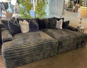 Modern Minimalist Velvet Fabric Modular Sectional Sofa Set Light Luxury Feather Lounge Big Mac Style Vacuum Packing Apartment