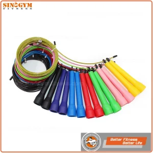 Length Adjustable PP Handle PVC Coated Steel Wire Cable Gym Skipping Jump Rope for Workout