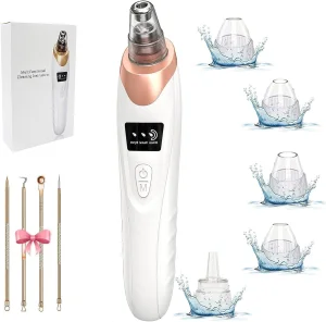 5 in 1 Facial Blackhead Vacuum Device Blackhead Removal Pore Cleaner for Face Suction Acne