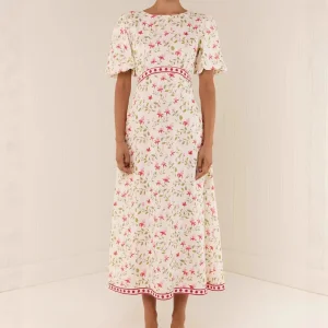 Vestido MIDI de Linho com Mistura