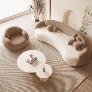 Elegant Cream Sectional Sofa