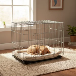 Foldable Metal Pet Kennel Removable Leak-Proof Tray Portable Cage for Small Dogs/Cats/Rabbits | Travel Home Use White