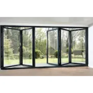 Aluminum Bi-Fold Entry Door External Accordion Patio Folding Door Modern Design for Living Room