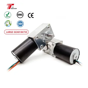 DC Electric Worm Gearbox Motors 24V 36mm High Torque Small Mini Geared Motor Low Noise Long Lifespan