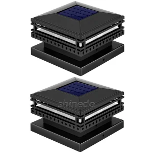 Solar Power Pillar Lamp Outdoors Waterproof Patio Stairs Steps Fence Lamp Yard Post Cap Garden Decoration