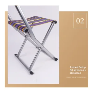 Folding PVC Outdoor Stool & Fishing/Camping Chair with Thick Backrest