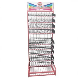 Custom Multi-Functional Display Stand Retail Store Light Duty Metallic Industrial Product Rack Oil Hardware Tools Products Shelf