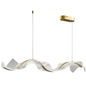 Modern Simple Restaurant Chandelier Creative Ribbon Long Lamp Living Room Bar Lamp