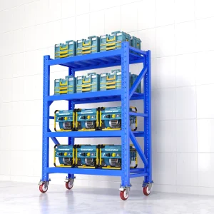 Shelved Racking Metal Storage Rack Unit with Wheels Heavy Duty Metal 6-tier Storage Shelving Rack