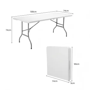 High Quality Plastic Folding Tables Folding Folded Cheap Wedding Tables Garden Events Folding for Party 4Ft/5Ft6Ft Outdoor Table