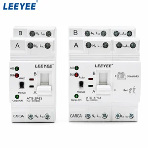 Dual Power Automatic Transfer Switch 2P 4P 63A, DIN Rail ATS for Solar Inverter and Home Backup, Fast Changeover