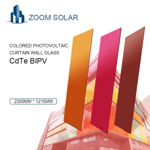Zoom Solar Hot Selling Laminated Light Transmitting Colored Thin Film BIPV Glass Curtain Wall for Weak Light Power Generation