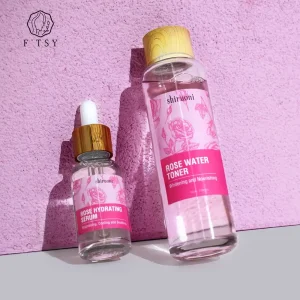 Private Label Organic Moisturizing Hydrating Glowing Rose Extract Kit Whitening Face Oil Face Serum