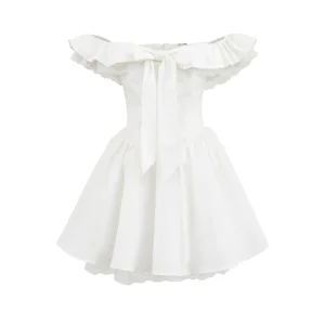 A Cute and Sweet Petite Dress with a One-shoulder Collar