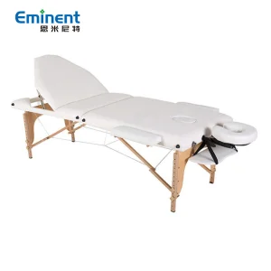 White Color Portable Collapsible Tattoo Beauty Massage Bed Two Folding SPA Moxibustion Bed Massage Table