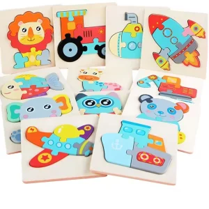 Wooden Children 3D Cartoon Animal Puzzle