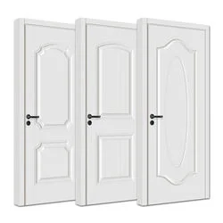 New Molded Wooden Interior White Primed Melamine MDF Door with PVC