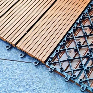 Modern Style Outdoor Garden Balcony Decoration Flooring Interlocking Easy Install WPC DIY Deck Tile Waterproof Anti-UV Composite Deck Tile