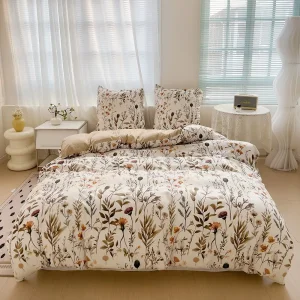 Wholesale 100% Polyester Cotton Feeling Fabric Various Patterns Microfiber Custom Duvet Cover Set Manufacture