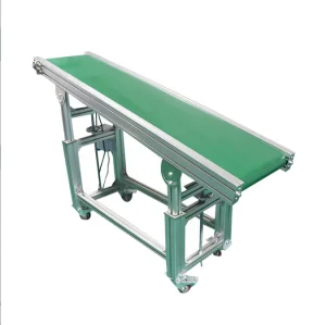 Speed-adjustable Mini Portable Conveyor Belt with PU/PVC Materials Anti-Bacterial &amp; Heat Resistant for Food Industry