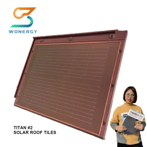 Red 87W Solar Energy System Integrated PV Single Glass to Glass Modules on Roof Structure Home High Efficiency Solar Roof Tiles Polycristaline