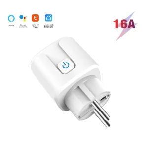 16A EU Google Home Tuya Tomada Inteligente de Parede Controle Remoto Mini WiFi Plugue Inteligente