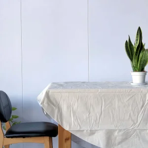 Best Beige Herringbone Vinyl Tablecloth