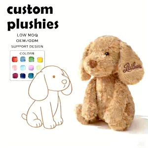 Custom Dog Plush Toy Embroidery Name Logo