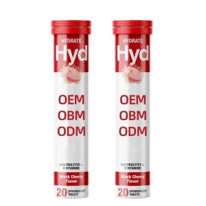 Tableta efervescente de servicio OEM para hidratación, electrolitos y tableta de hidratación de vitamina C diaria 1000mg tabletas efervescentes