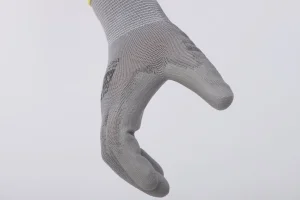 Deep Gray Textured Grip and Slide Resistant Nylon PU Labor Gloves
